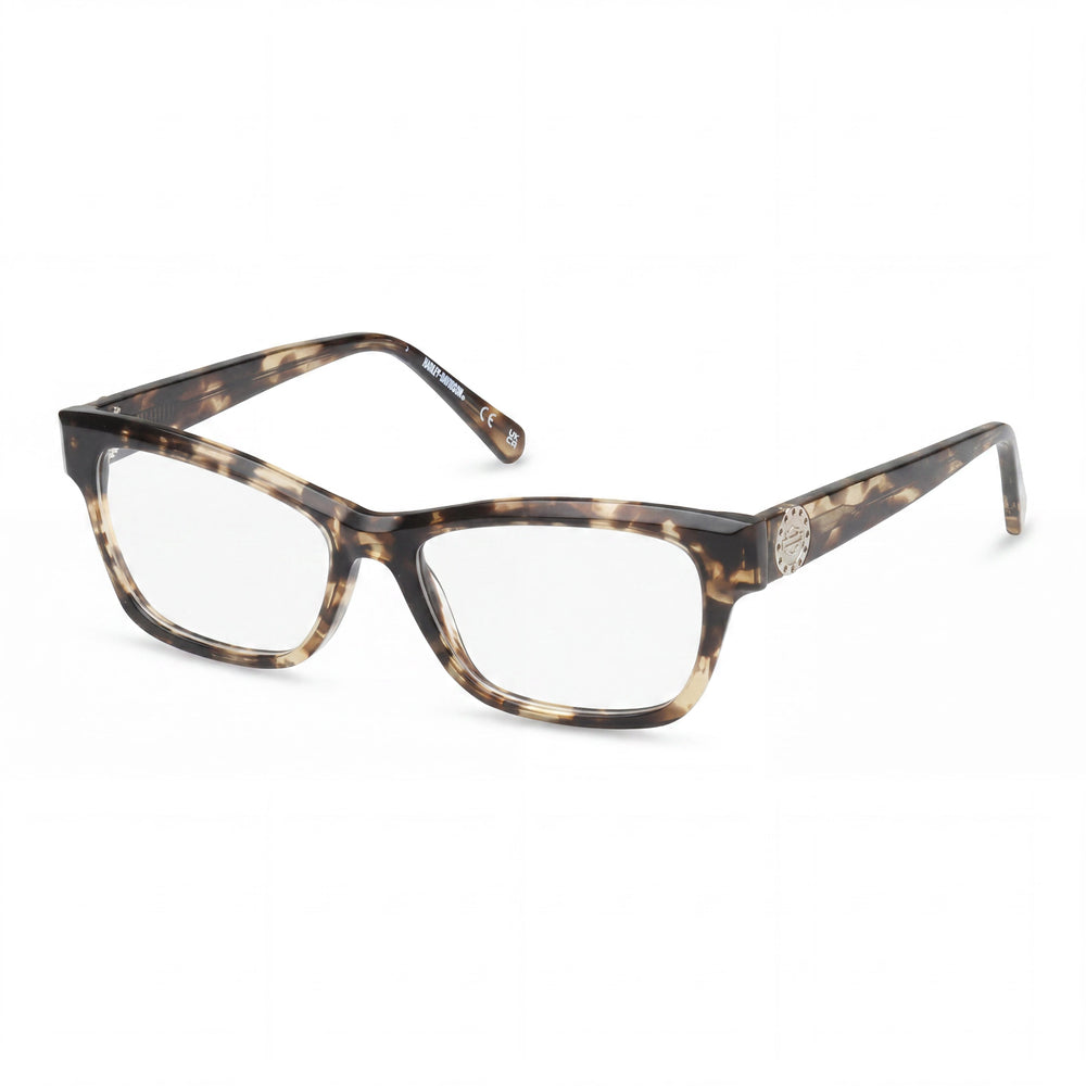 Harley-Davidson Hd50105 Havana Rectangle Eyeglasses Unisex, Black frame