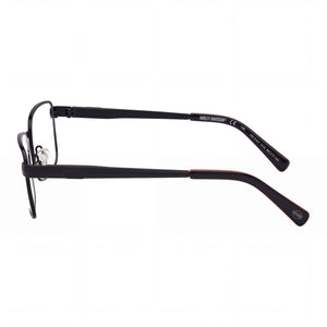 Harley-Davidson HD50112 Rectangle Eyeglasses Men — side view, Black Metal temples