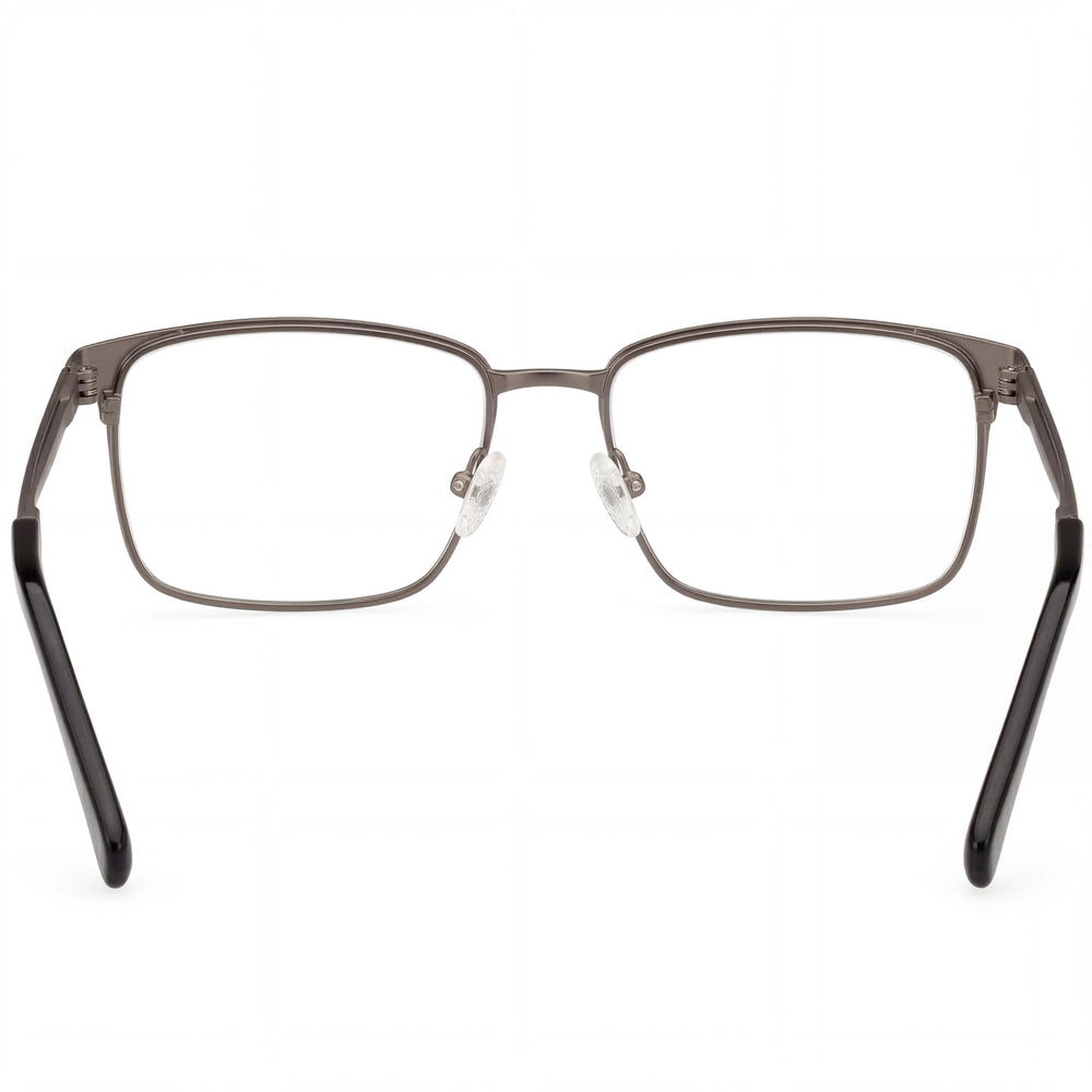 Harley-Davidson HD9028 Rectangle Eyeglasses Men — side view, Silver Titanium temples