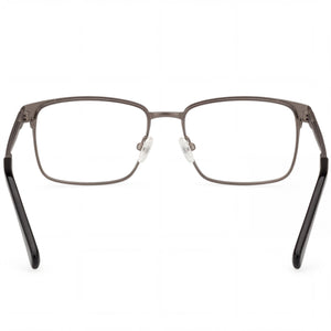 Harley-Davidson HD9028 Rectangle Eyeglasses Men — side view, Silver Titanium temples