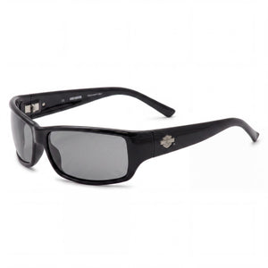 Harley-Davidson HDX 860 Black Rectangle Sunglasses Unisex, Gradient Grey lens