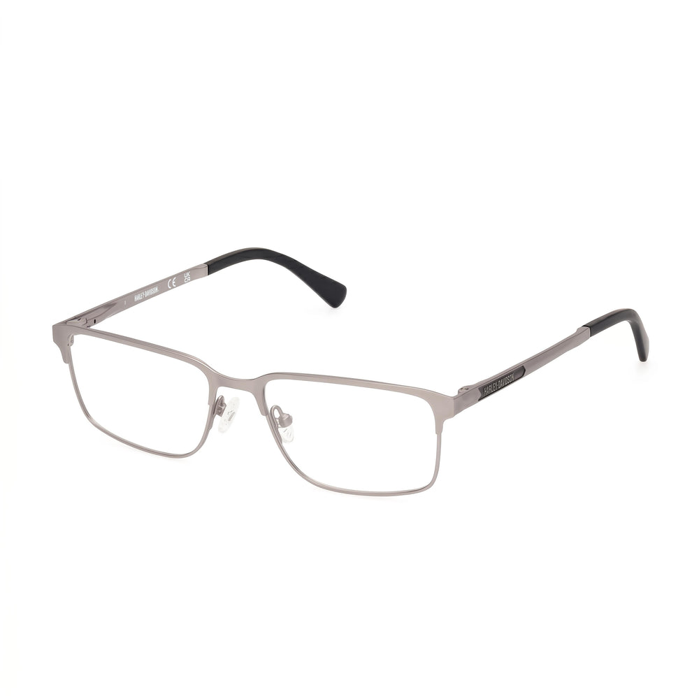 Harley-Davidson Minimalist Silver Rectangle Eyeglasses Unisex, frame front view
