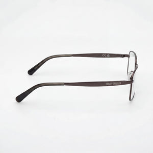 Harley-Davidson Modern Rectangle Eyeglasses Unisex — side view, Black Metal temples