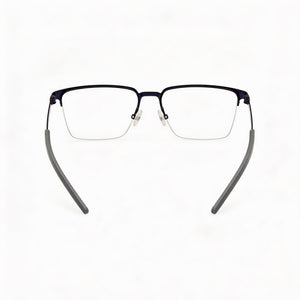 Harley-Davidson Rectangular Rectangle Eyeglasses Men — side view, Blue Metal temples