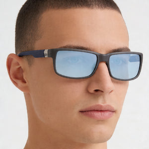 Harley-Davidson Sport Rectangle Sunglasses Men — side view, Polarized Smoke lens