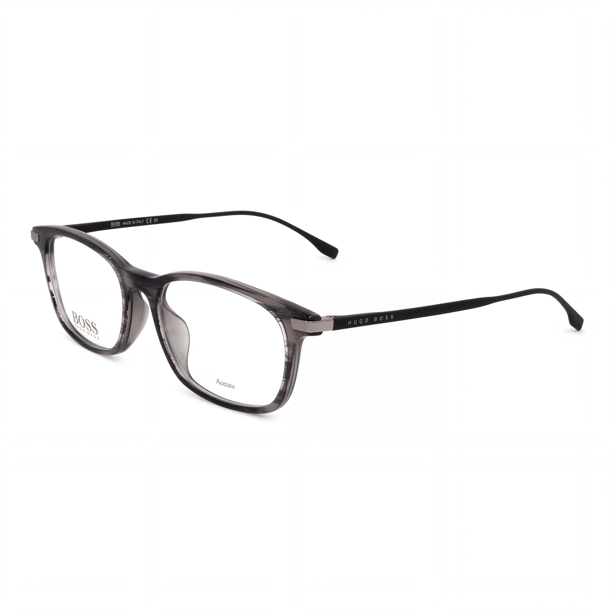 Hugo Boss 0989 Striped Grey Square Eyeglasses Unisex, 51mm, Photo 1