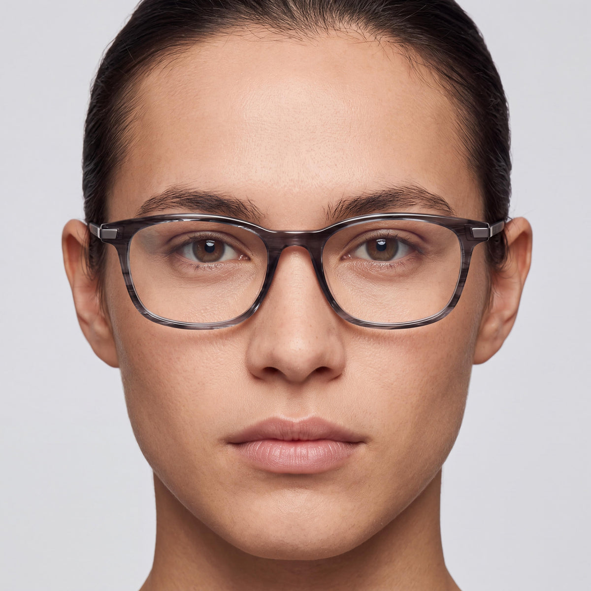 Hugo Boss 0989 Striped Grey Square Eyeglasses Unisex, 51mm, Photo 4