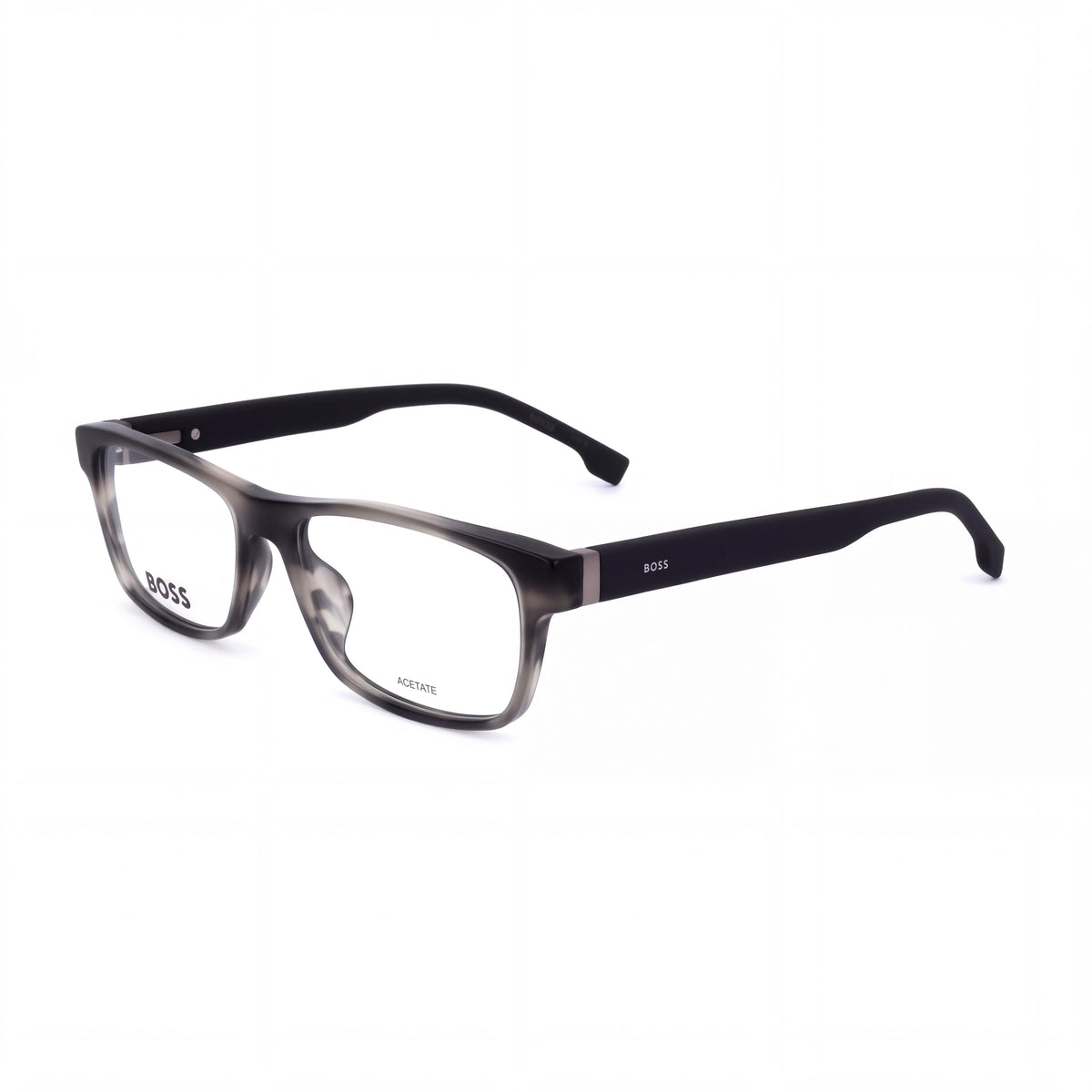 Hugo Boss 102053 Grey Horn Rectangle Eyeglasses for Men, 55mm, Photo 1