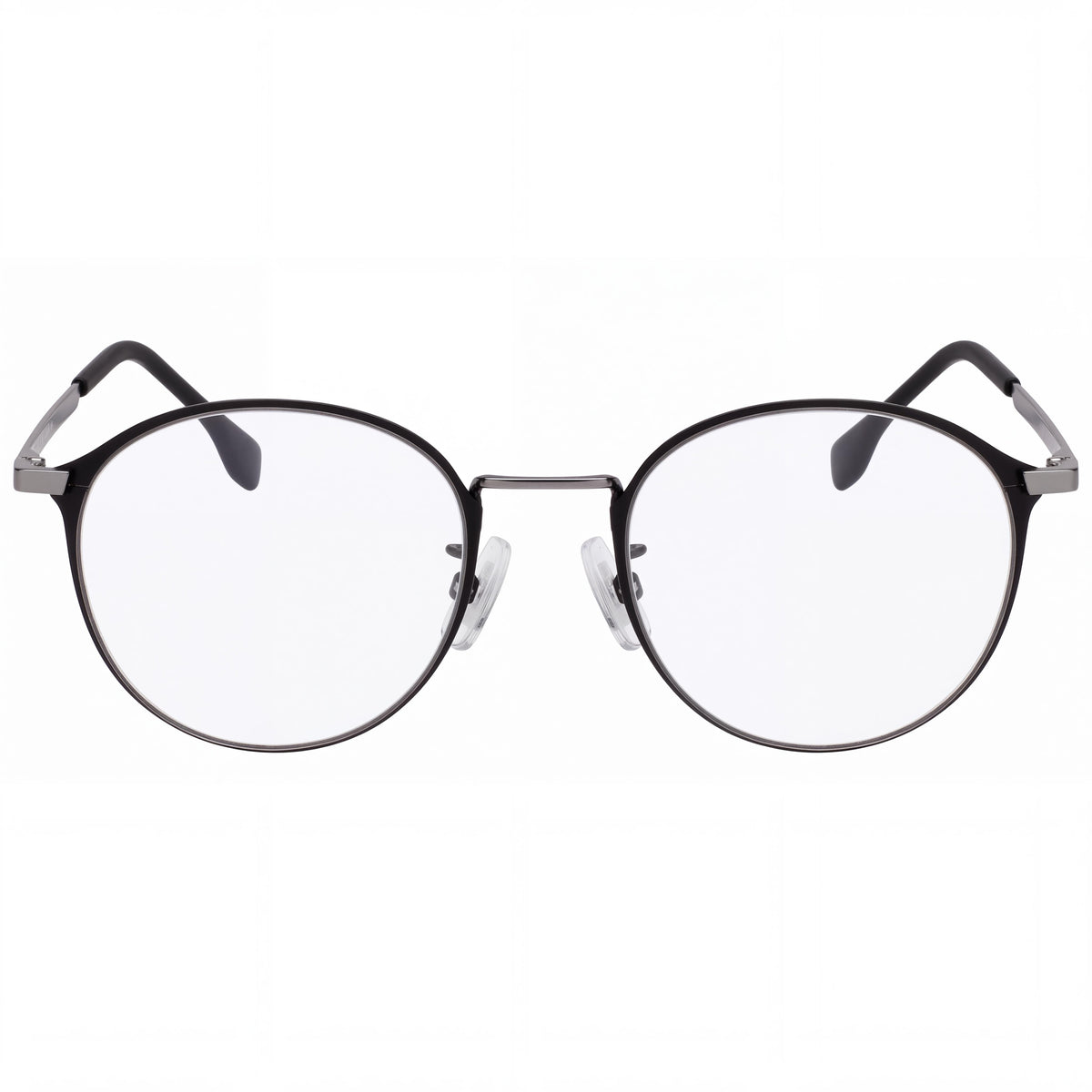 Gafas graduadas Hugo Boss 102062 para hombre, de titanio/beta-titanio, color negro mate y gris, forma ovalada, 49-145, Photo 2