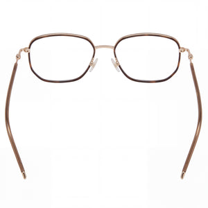Hugo Boss 106495 Rectangle Eyeglasses Men — side view, Gold Alloy Steel temples