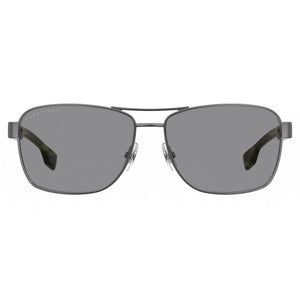Hugo Boss 1240/S Rectangle Sunglasses for Men — front view, Alloy Steel frame