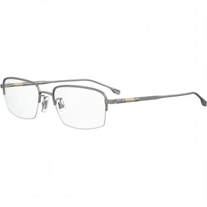 Hugo Boss 1298/F Silver Rectangle Eyeglasses Unisex, Stainless Steel frame