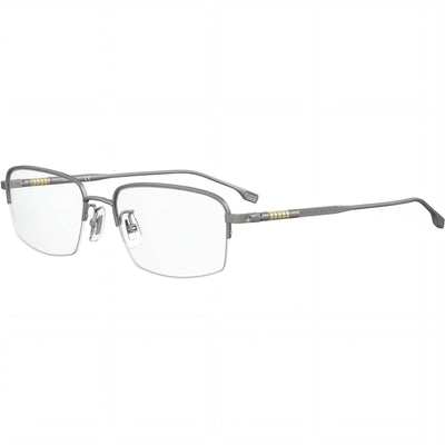 Hugo Boss 1298/F Silver Rectangle Eyeglasses Unisex, Stainless Steel frame
