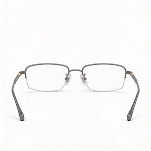 Hugo Boss 1298/F Rectangle Eyeglasses Unisex — side view, Silver Stainless Steel temples
