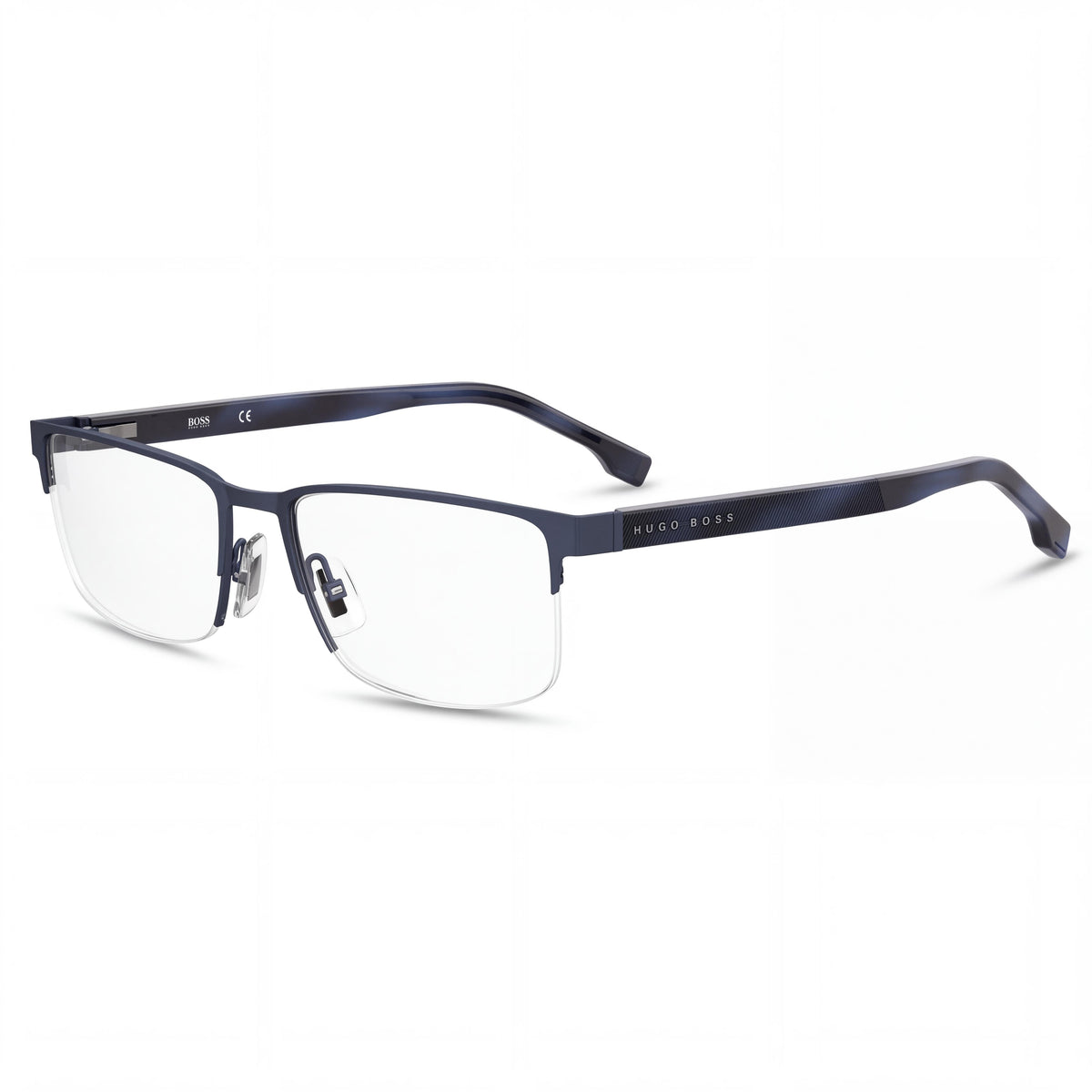 Hugo Boss 1302 Blue Rectangle Eyeglasses Unisex, 57mm, Photo 1