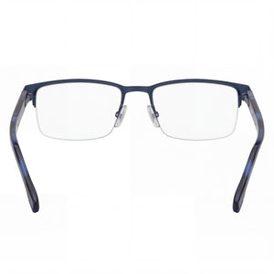 Hugo Boss 1302 Rectangle Eyeglasses Unisex — side view, Blue Metal temples