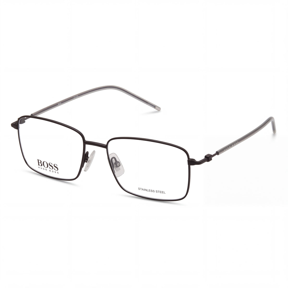 Gafas de sol Hugo Boss para mujer, modelo 1312, con montura rectangular de acero inoxidable en negro mate, 55 mm, Photo 1
