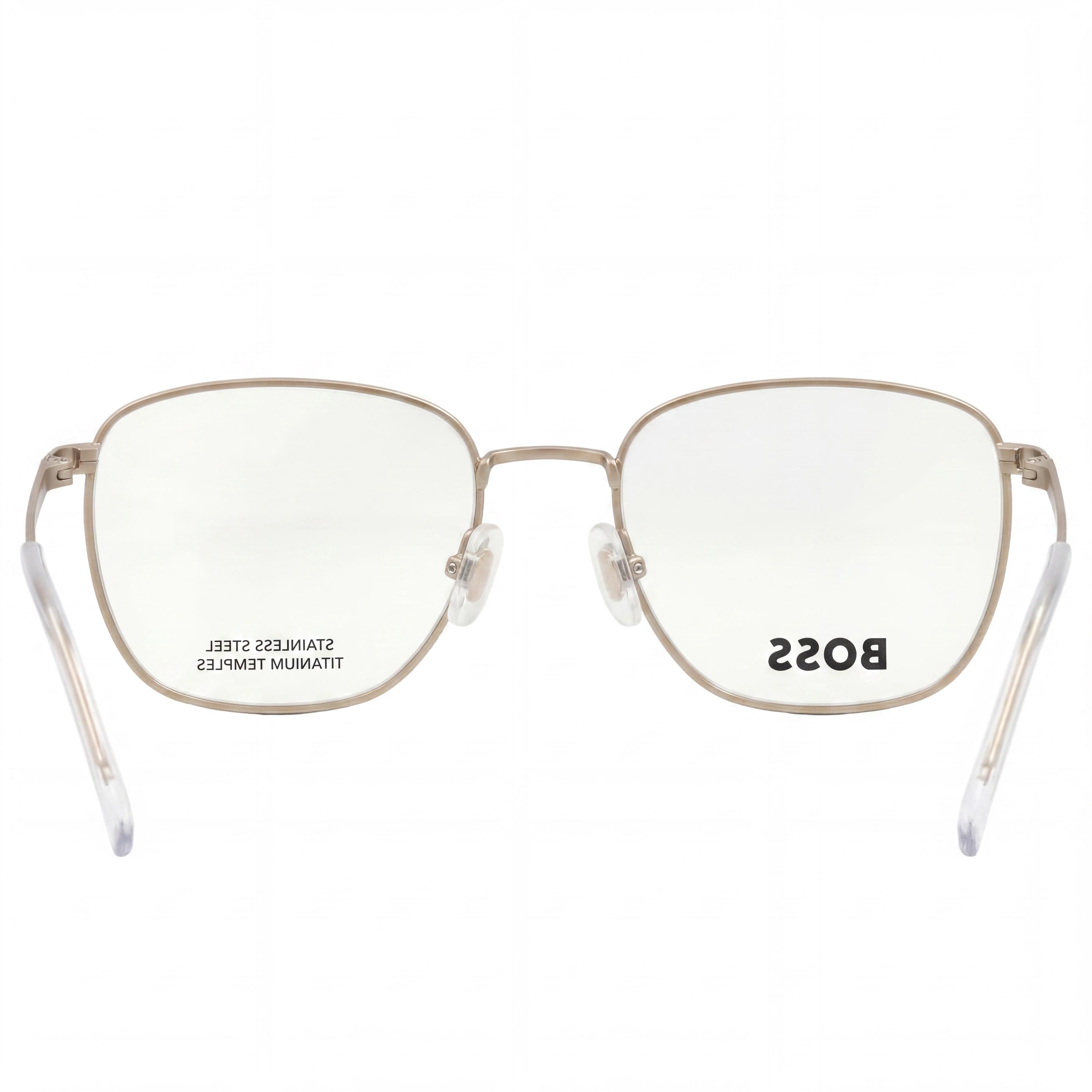 Hugo Boss 1415 Gold Rectangle Unisex Eyeglasses, Metal 55mm, Photo 2