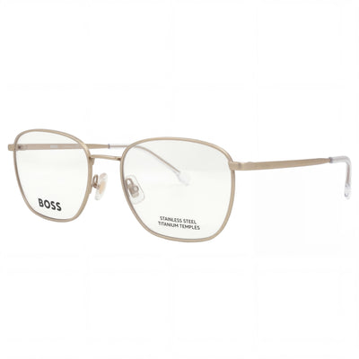 Hugo Boss 1415 Gold Rectangle Eyeglasses Unisex, Metal frame