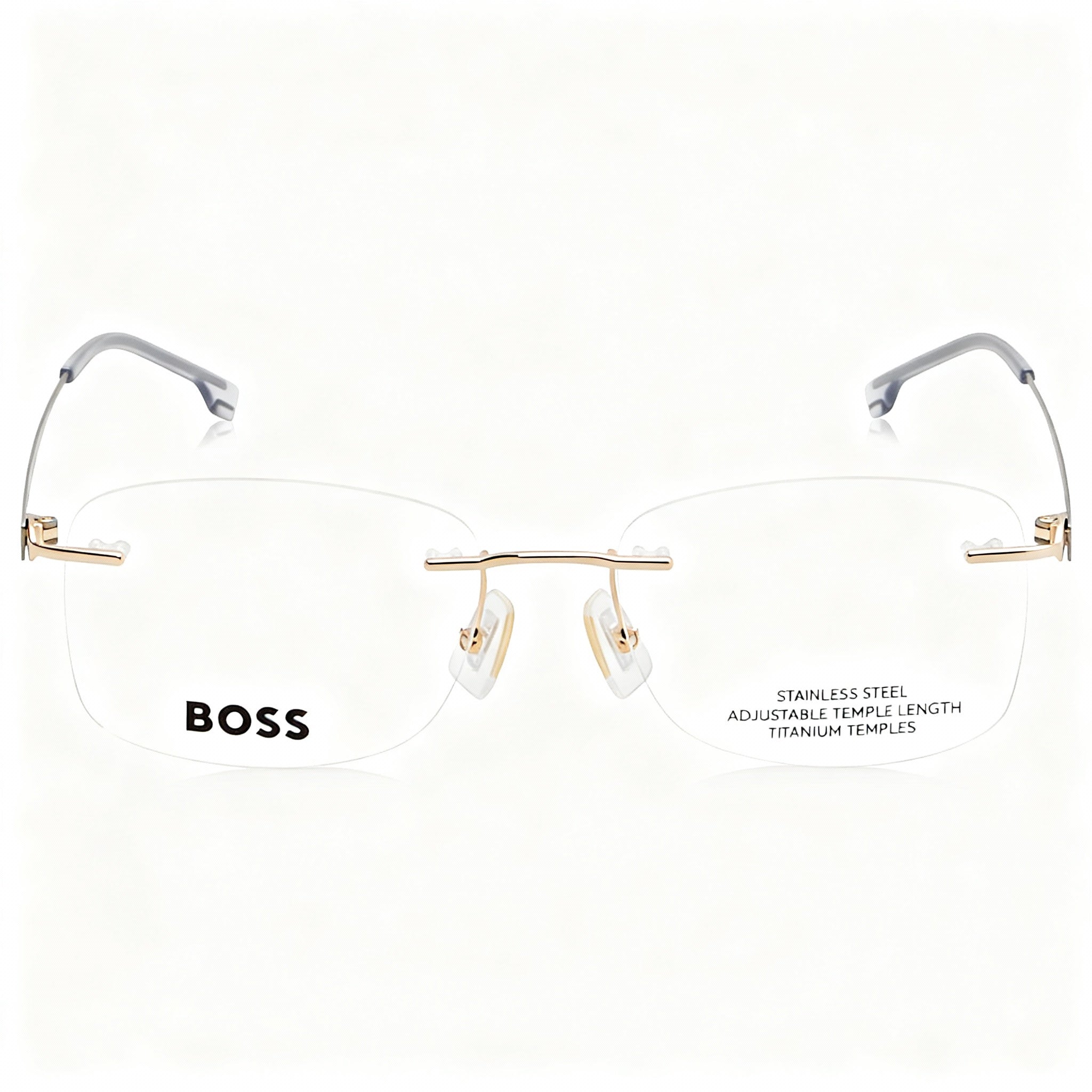 Gafas de sol cuadradas Hugo Boss 1424 doradas y grises para mujer, acero aleado de 56 mm, Photo 2