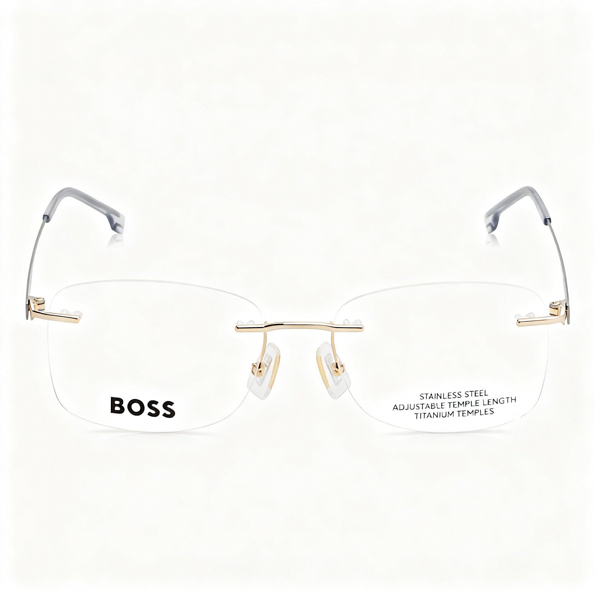 Gafas de sol cuadradas Hugo Boss 1424 doradas y grises para mujer, acero aleado de 56 mm, Photo 3