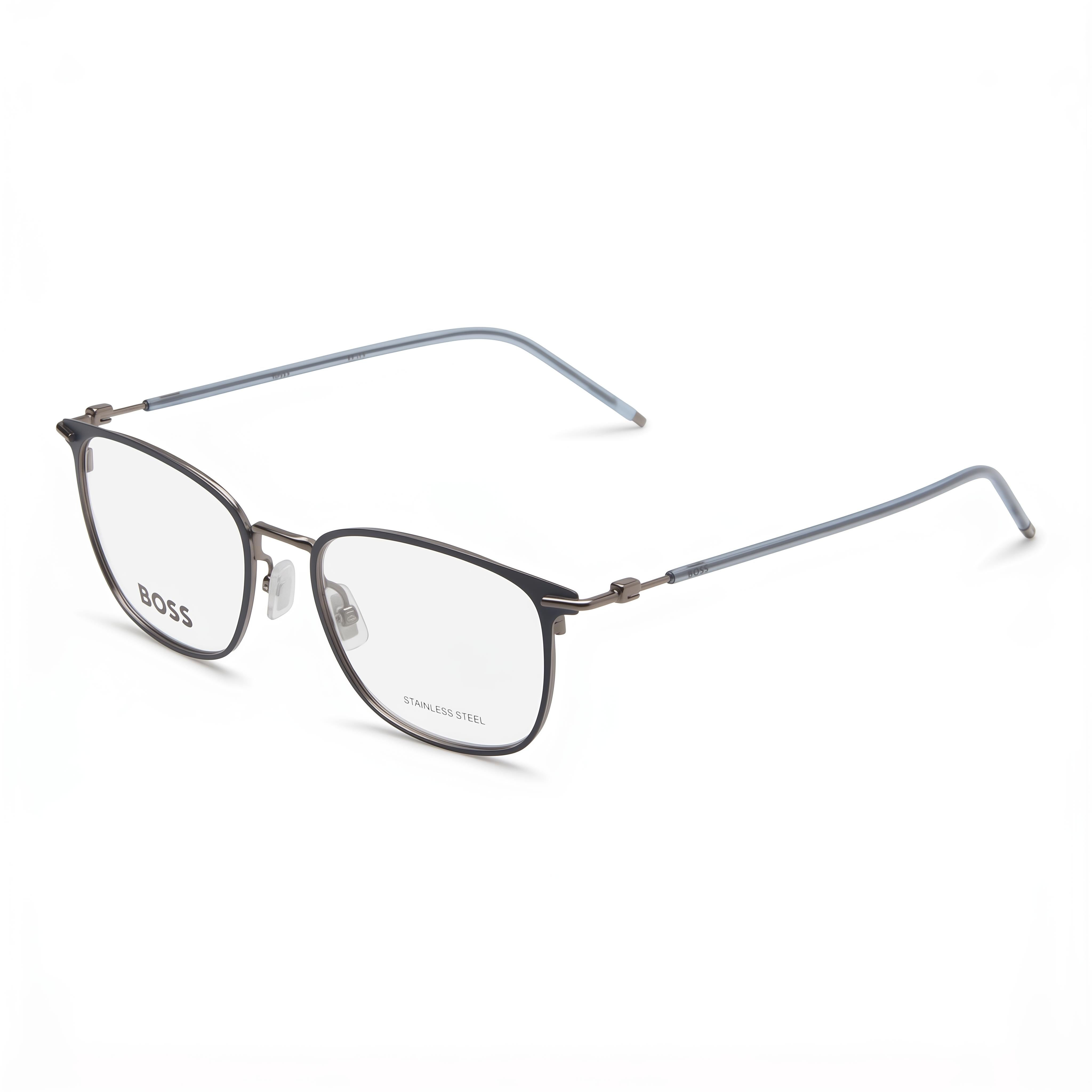 Hugo Boss 1431 Blue Ruthenium Rectangle Unisex Eyeglasses, Photo 1