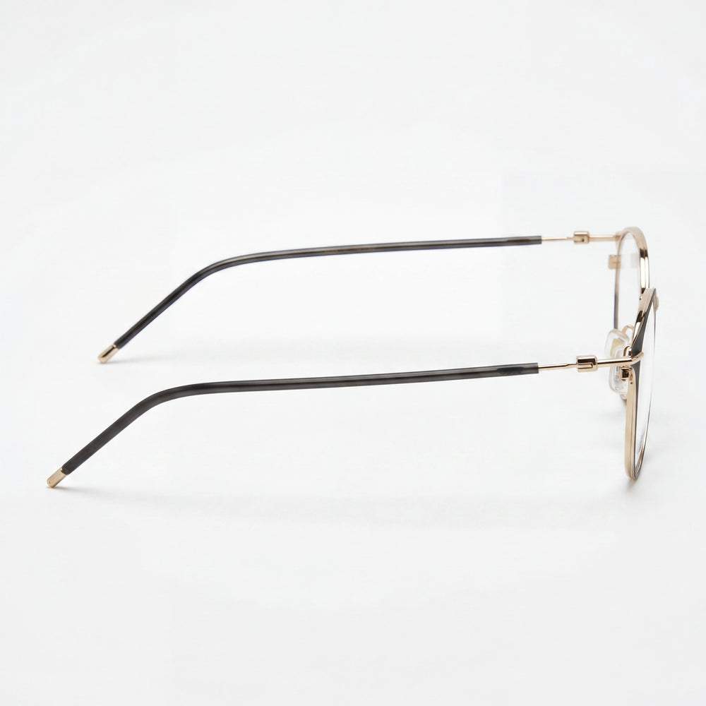 Hugo Boss 1432 Round Eyeglasses Unisex — front view, Alloy Steel