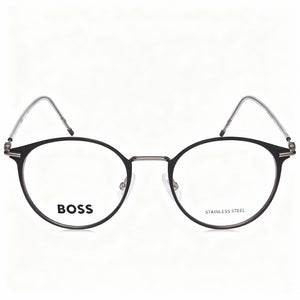 Hugo Boss 1432 Square Eyeglasses for Men — front view, Alloy Steel