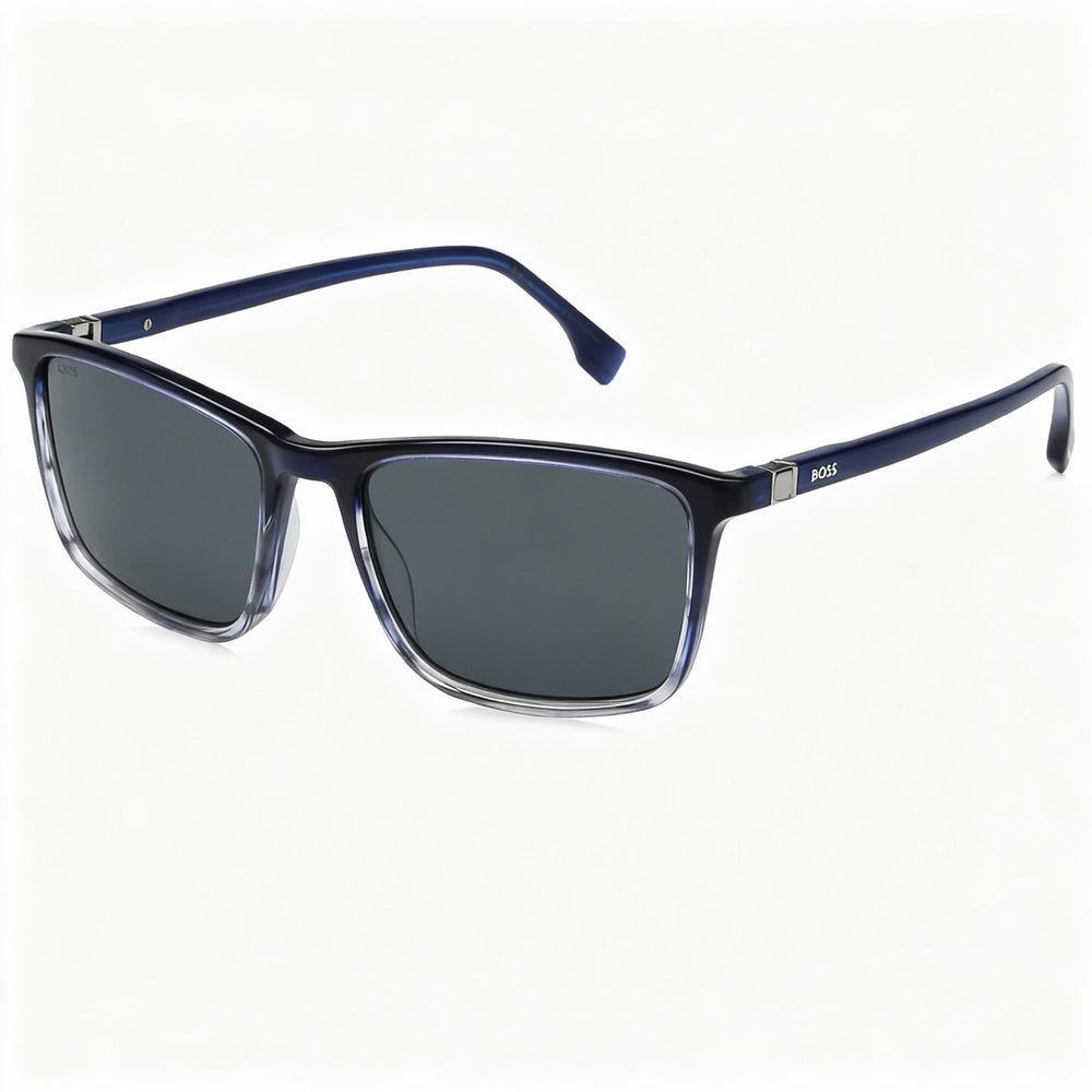 Hugo Boss 1434/S Rectangle Sunglasses Men — side view, Gray lens