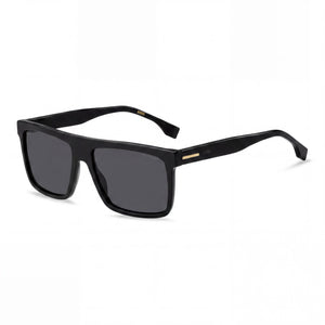Hugo Boss 1440/S Black Square Sunglasses for Unisex, Gray Gradient lens