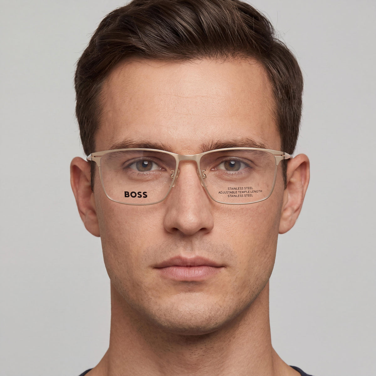 Gafas rectangulares unisex Hugo Boss 1467/f, oro mate, 40 mm, Photo 4