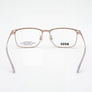 Hugo Boss 1467/f Rectangle Eyeglasses Unisex — side view, Matte Gold Metal temples