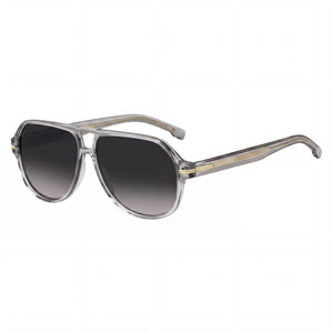 Hugo Boss 1507/S Grey Aviator Sunglasses for Women, Dark Grey Gradient lens