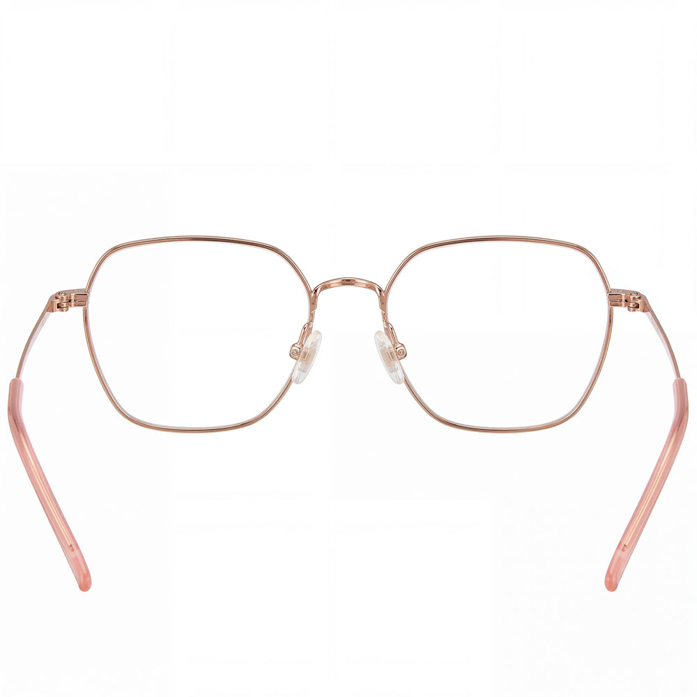 Hugo Boss 1534 Square Eyeglasses Women — side view, Gold Titanium temples