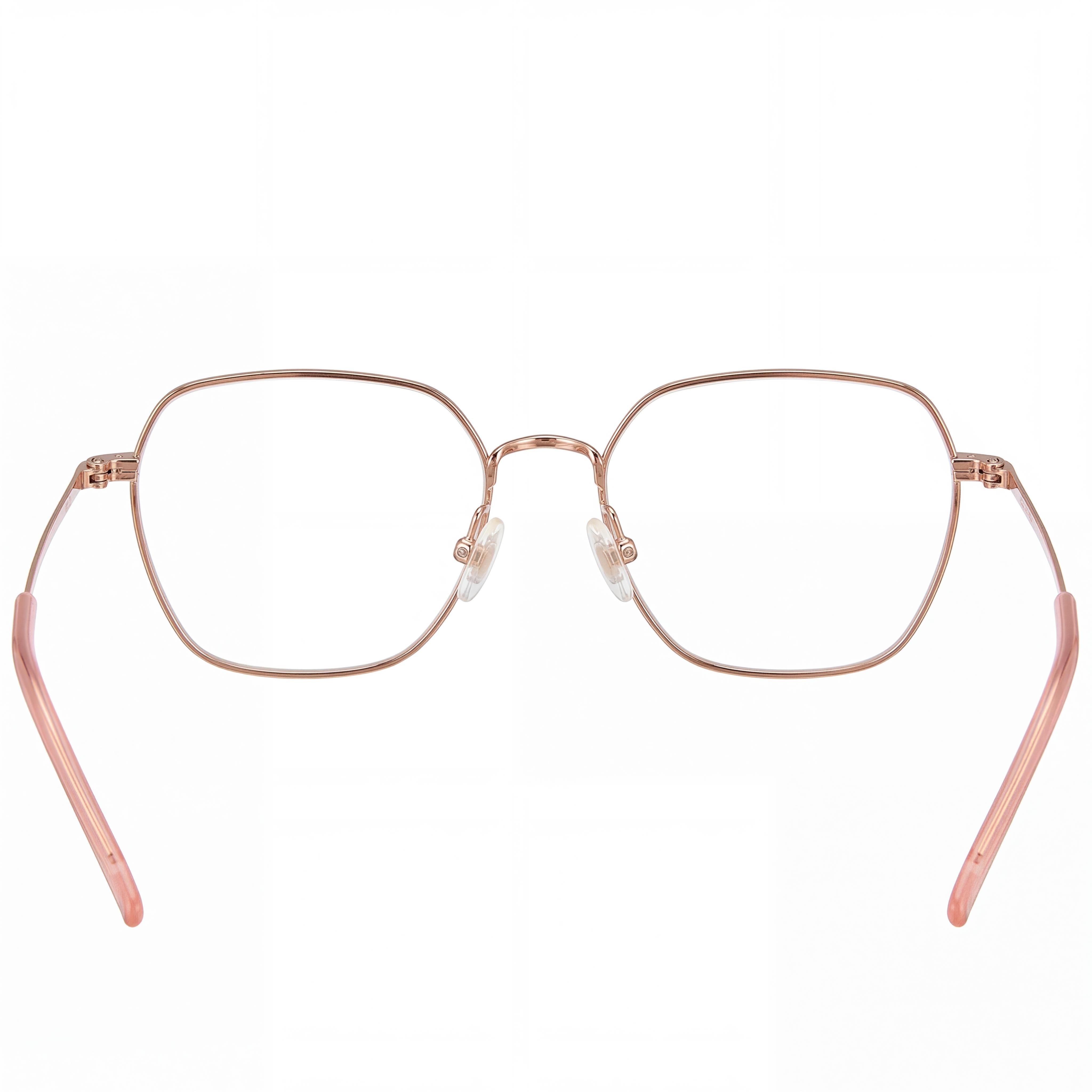 Gafas de vista Hugo Boss Modern para mujer, montura completa, geométricas, ligeras, de titanio, color dorado y rojo, de 53 mm, Photo 3