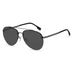 Hugo Boss 1537/F/SK Black Aviator Sunglasses Unisex, Black lens
