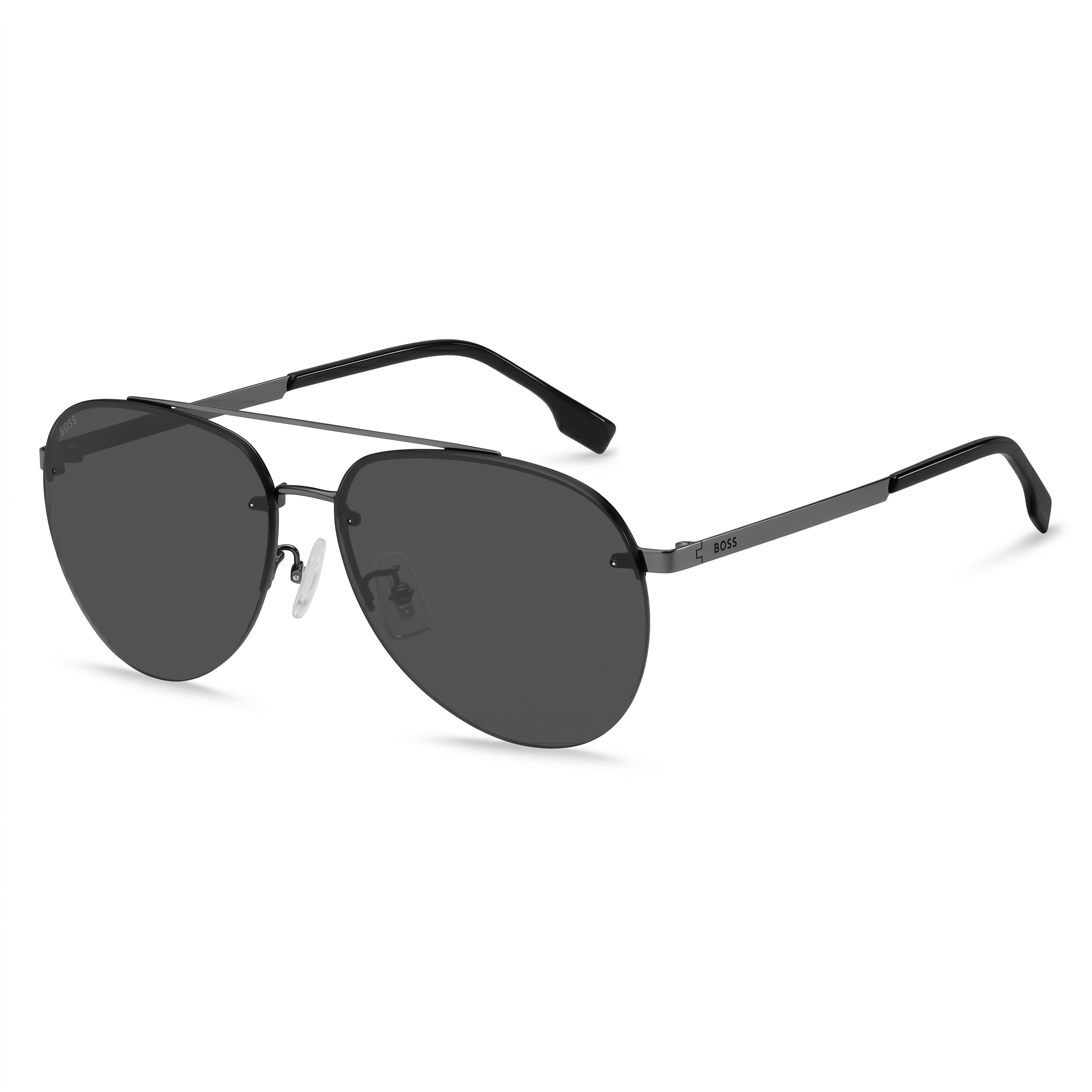 Hugo Boss 1537/F/SK Black Aviator Sunglasses Unisex, 62mm, Photo 1