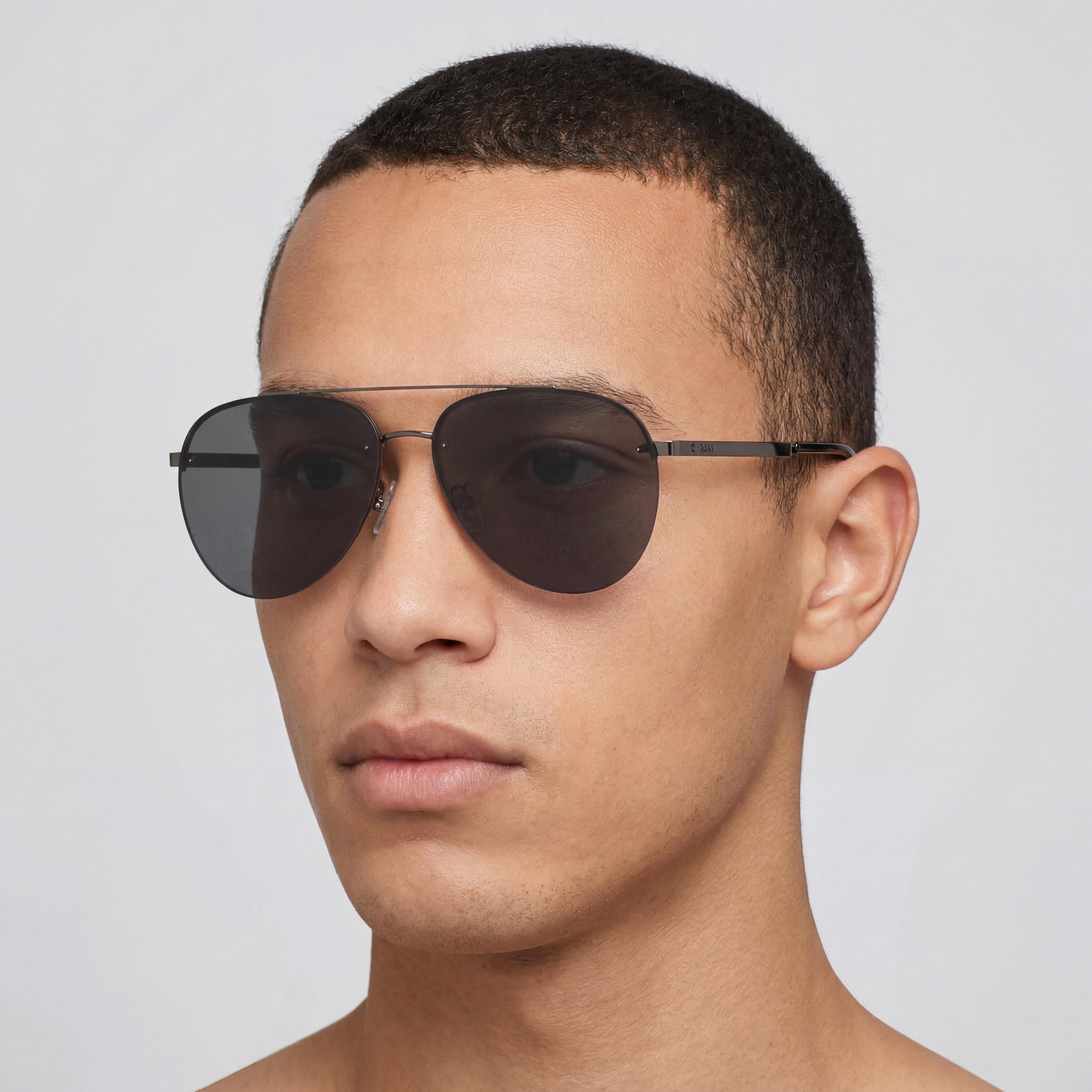Hugo Boss 1537/F/SK Black Aviator Sunglasses Unisex, 62mm, Photo 4