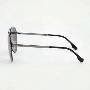 Hugo Boss 1537/F/SK Aviator Sunglasses Unisex — side view, Black lens