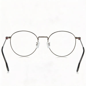 Hugo Boss 1539/F Round Eyeglasses Men — side view, Silver Alloy Steel temples