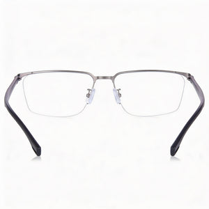 Hugo Boss 1543/F Rectangle Eyeglasses Men — side view, Silver Alloy Steel temples
