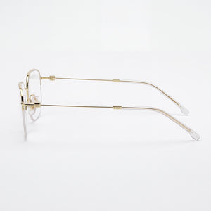 Hugo Boss 1544/f Rectangle Eyeglasses Unisex — side view, Gold Alloy Steel temples