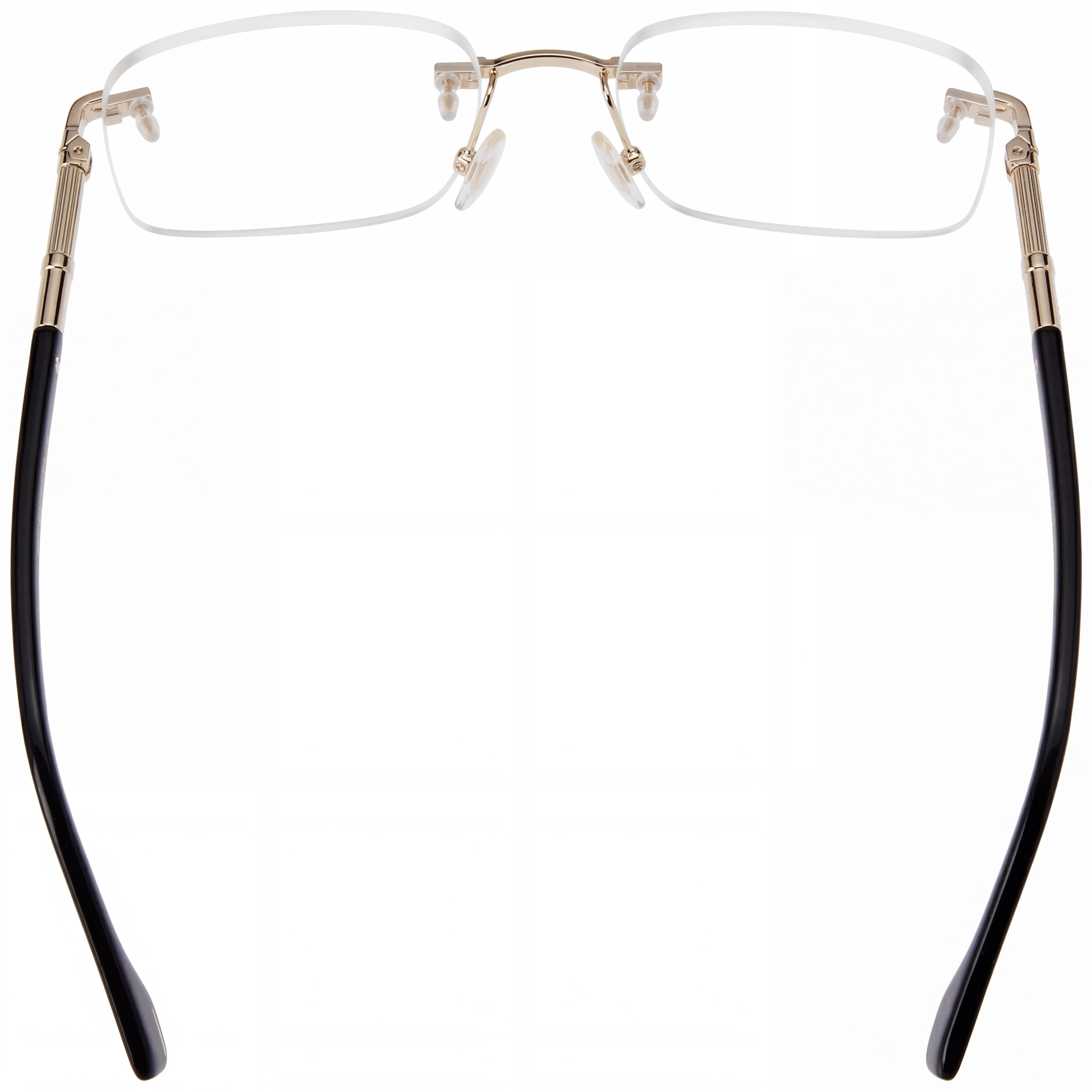 Hugo Boss 1551/A Gold Black Rectangle Eyeglasses for Men, Metal, Photo 2