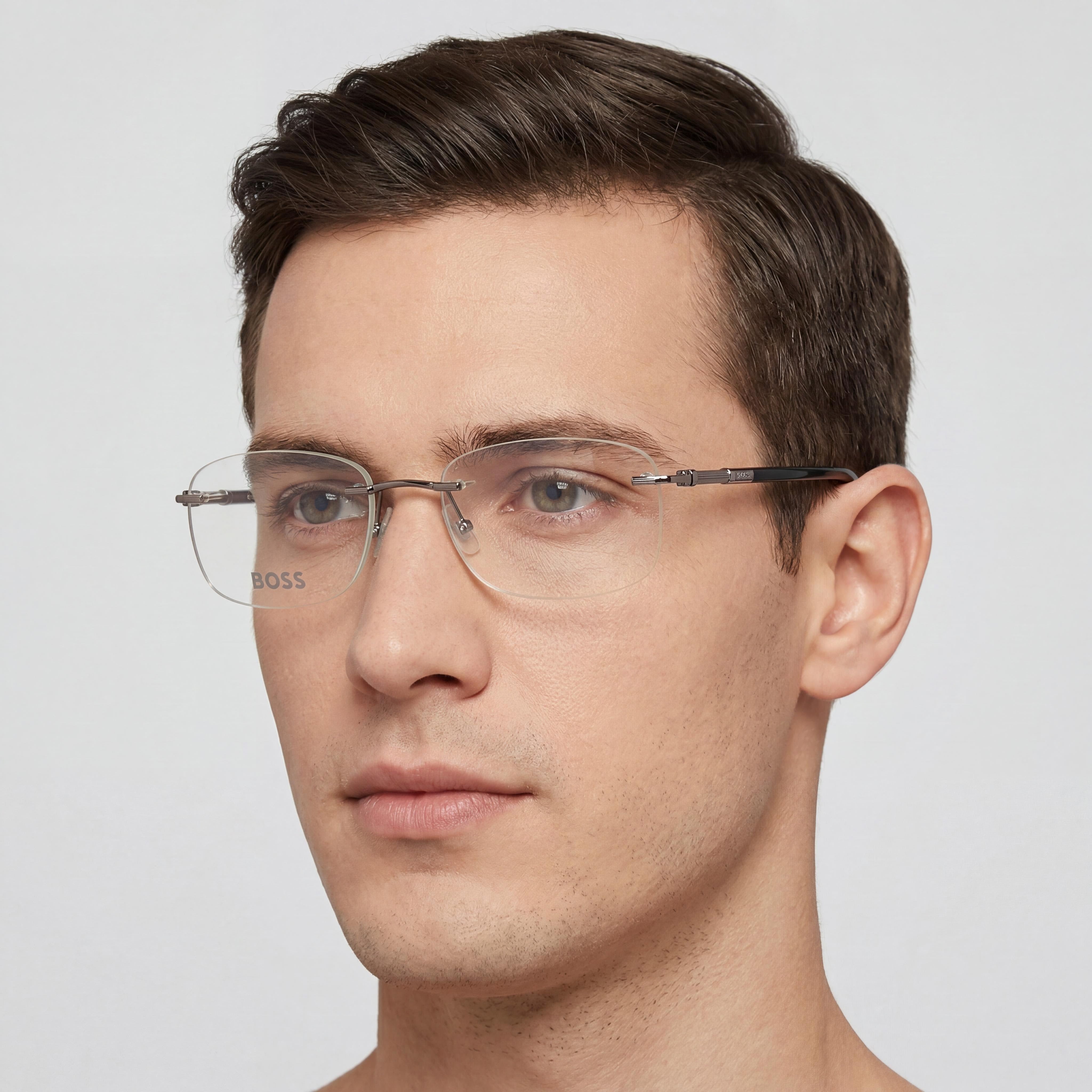 Gafas Hugo Boss 1551/C rectangulares negras para hombre, metal 54 mm, Photo 5