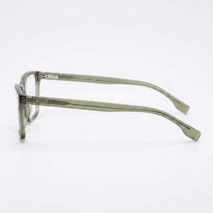 Hugo Boss 1570 Rectangle Eyeglasses Unisex — side view, Green Plastic temples