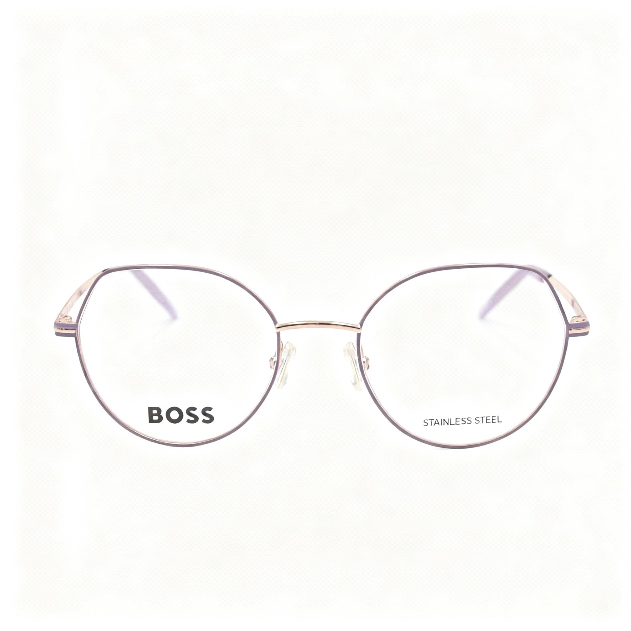 Gafas redondas Hugo Boss 1591 doradas para mujer, acero inoxidable 51 mm, Photo 2
