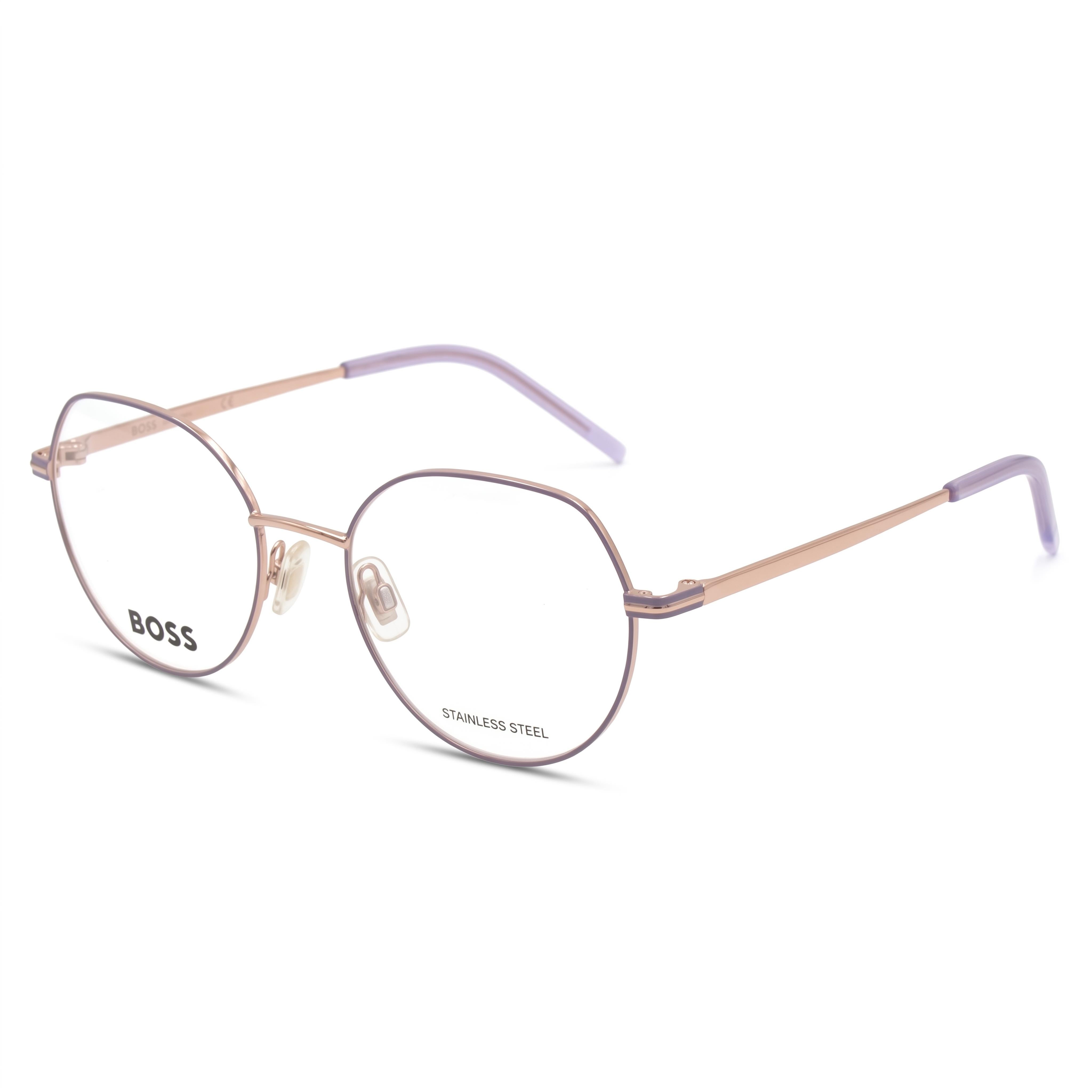 Gafas redondas Hugo Boss 1591 doradas para mujer, acero inoxidable 51 mm, Photo 1