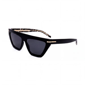 Hugo Boss 1609/S Black Cat Eye Sunglasses for Women, Black lens