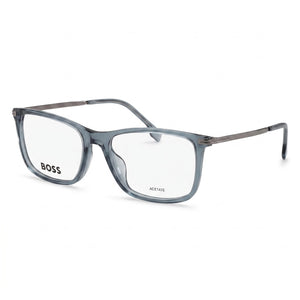 Hugo Boss 1614/F Blue Rectangle Eyeglasses for Men, Acetate frame