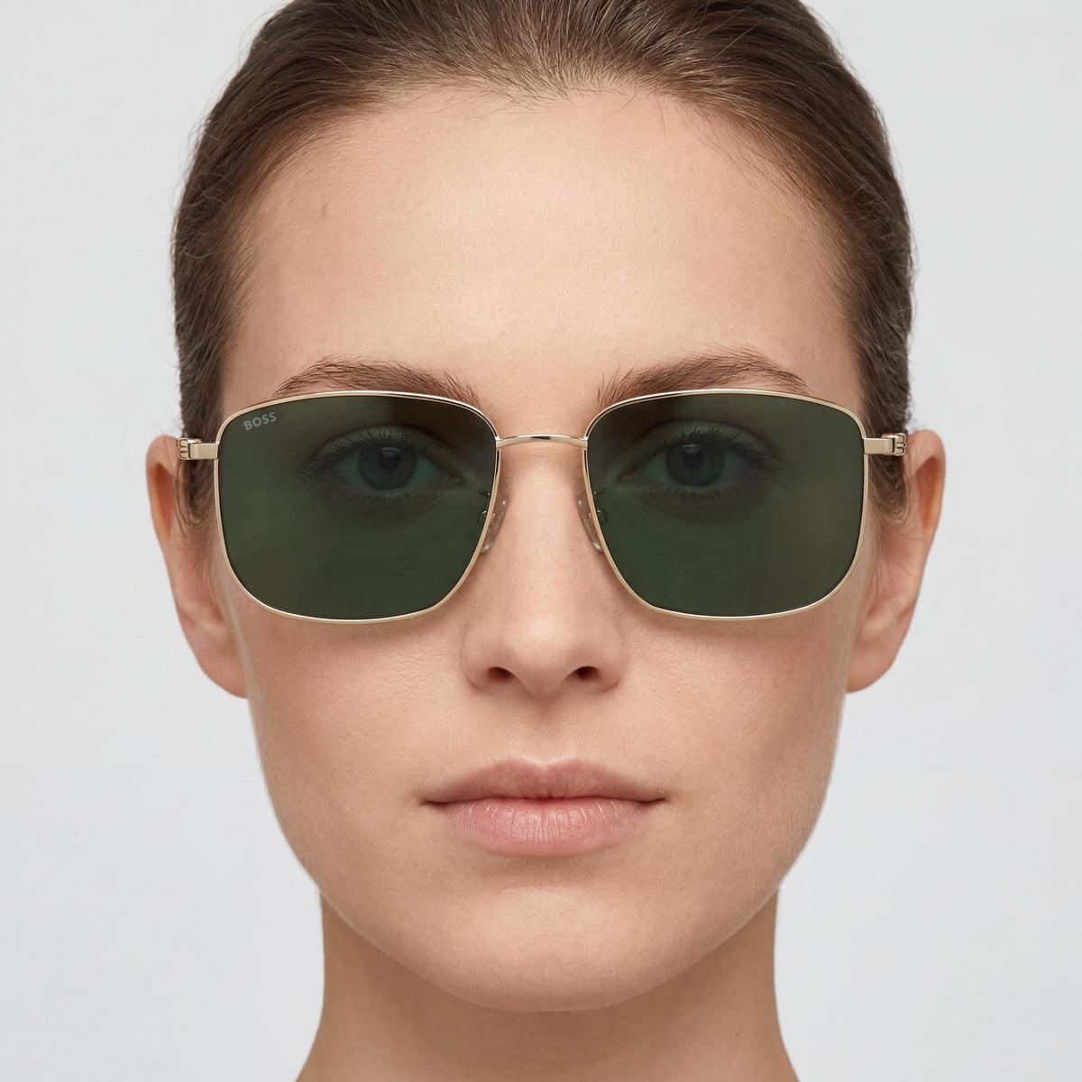 Hugo Boss 1619/F/S Gold, Green Rectangular Sunglasses for Women, 58mm, Photo 5